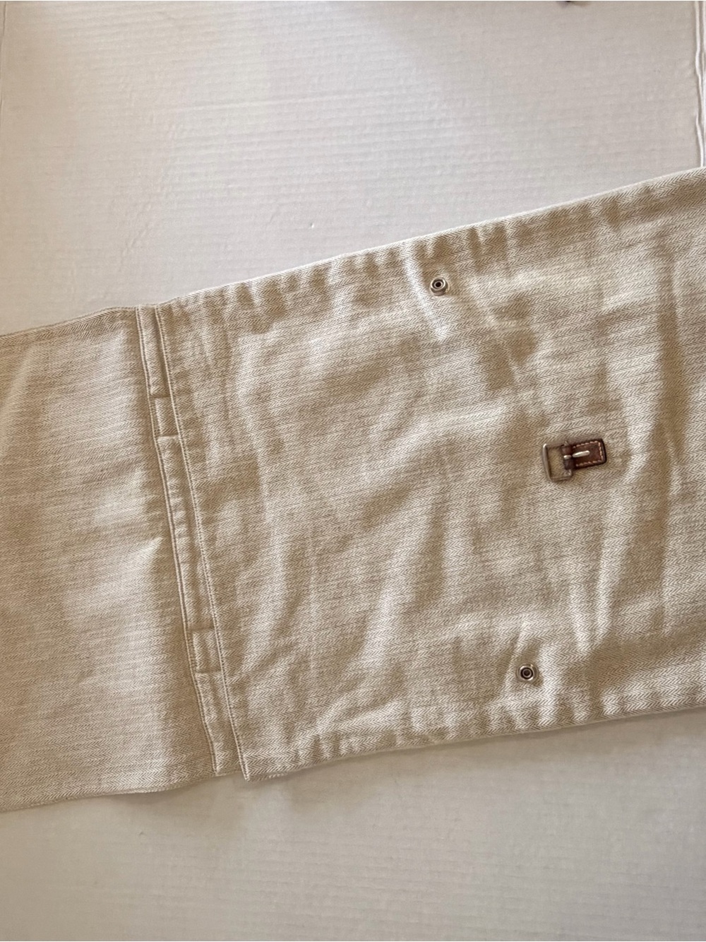 Hermes Beige Canvas Crossbody/clutch bag with Leather Trim - Picture 8 of 13